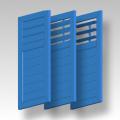 Klappfensterladen ACORIT BL 98 P100 (mit beweglichen Lamellen und kombinierter Lamellen-Paneelfüllung) 