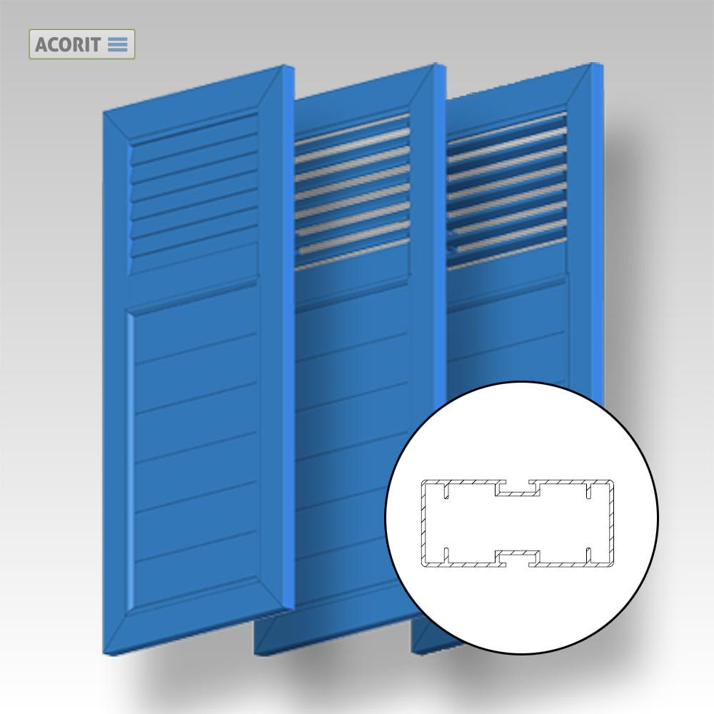 Klappfensterladen ACORIT BL 50P100-VARIO (mit beweglichen Lamellen kombiniert mit Paneelen)