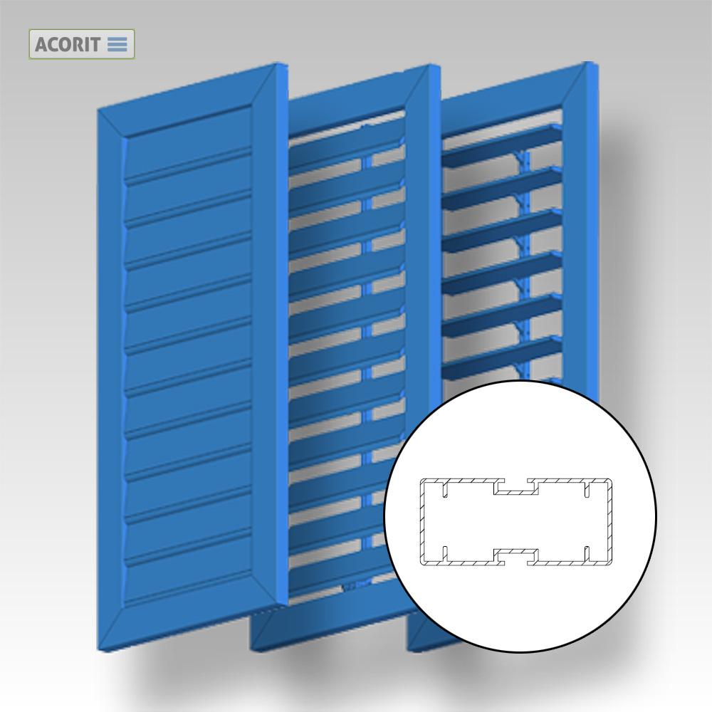 Klappfensterladen ACORIT BL 98-VARIO (mit beweglichen Lamellen)