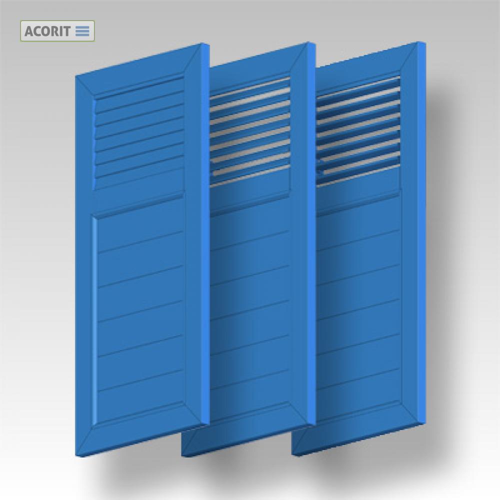 Klappfensterladen ACORIT BL 50 P100 (mit beweglichen Lamellen und kombinierter Lamellen-Paneelfüllung) 