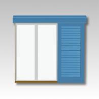 Aluminium Schiebeladen SL-FL50 2LR zwei Flügel rechts oder links vom Fenster
